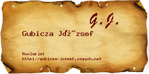 Gubicza József névjegykártya